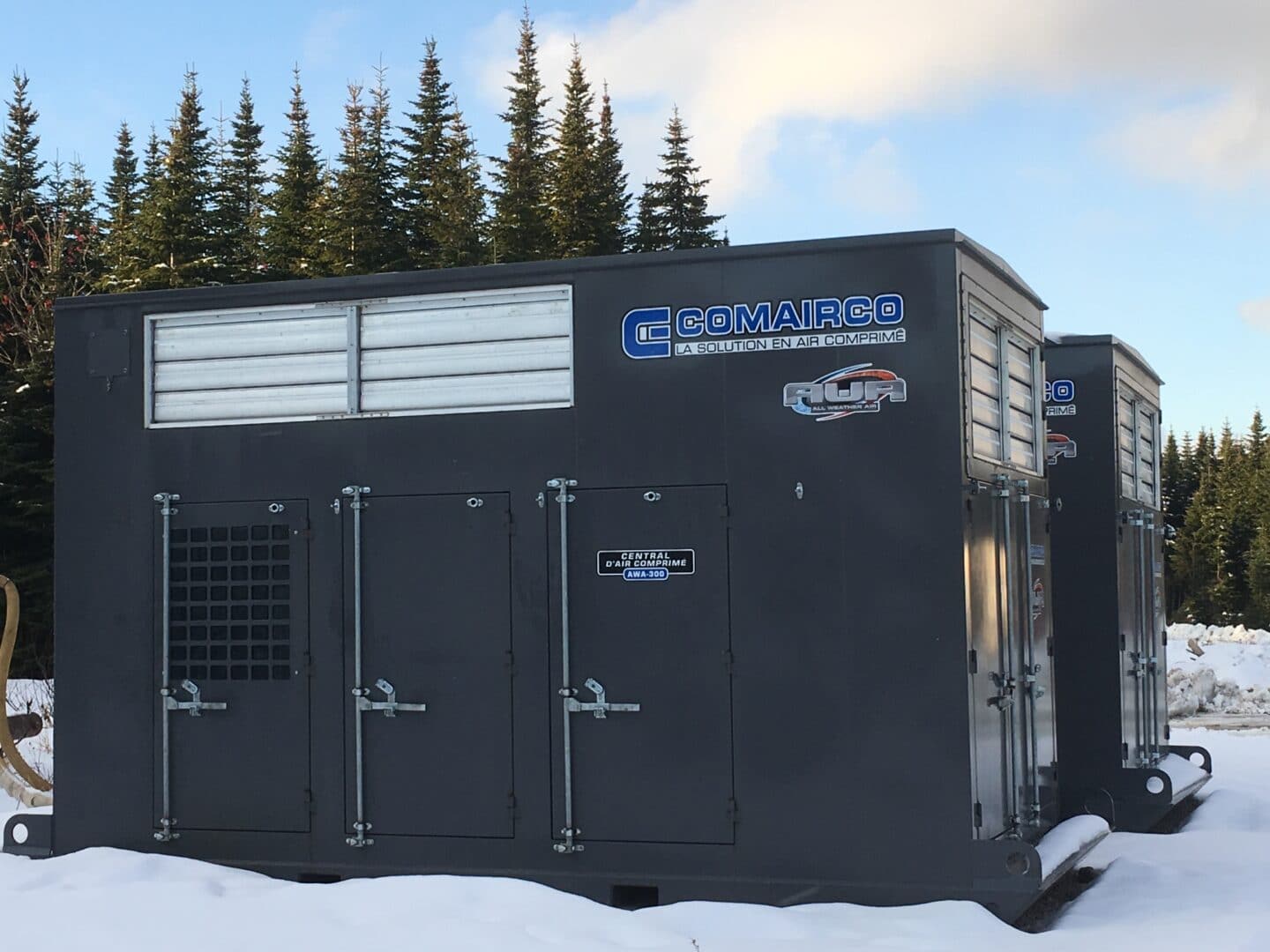 Mobile compressor room exterior solution ski station snow production snow making rental option